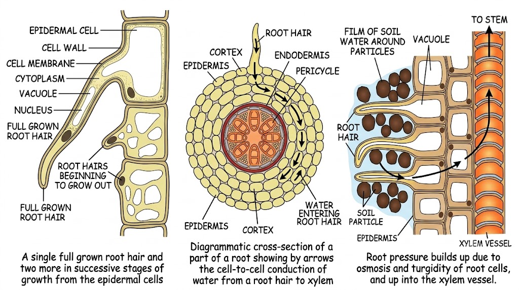 Fig 4.2, 4.13 & 4.14: Root Hair Structure & Cell-to-Cell Conduction